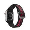Apple Watch szíj (42/44/45/46/49mm) DuxDucis Strap Outdoor textil - fekete/piros