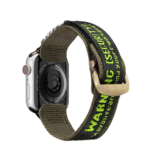 Apple Watch szíj (42/44/45/46/49mm) DuxDucis Strap Outdoor textil - fekete/zöld