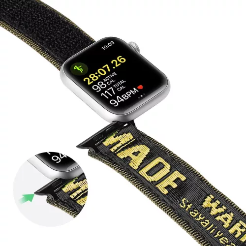 Apple Watch szíj (42/44/45/46/49mm) DuxDucis Strap Outdoor textil- sárga-zöld