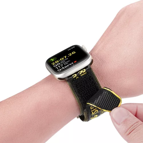 Apple Watch szíj (42/44/45/46/49mm) DuxDucis Strap Outdoor textil- sárga-zöld