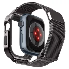   Spigen Metal Fit Pro Apple Watch tok és óraszíj 44/ 45 mm -fekete