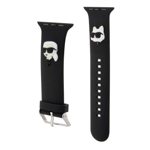 Apple Watch szíj (38/40/41/42mm(Series 10) Karl Lagerfeld Karl and Choupette Head NFT - fekete