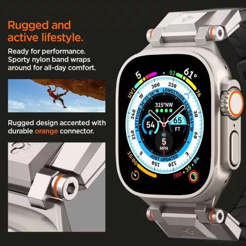 Spigen DuraPro Armor Apple Watch szíj  42/ 44/ 45/ 46 /49 mm - fekete