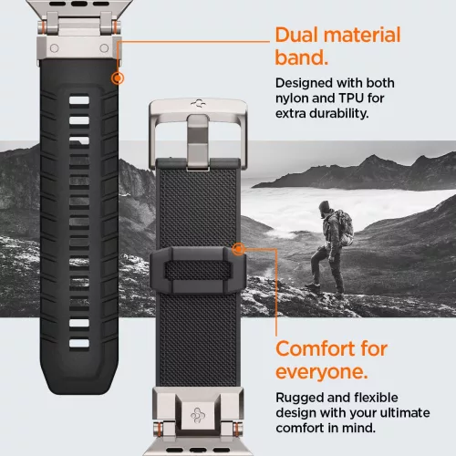 Spigen DuraPro Armor Apple Watch szíj  42/ 44/ 45/ 46 /49 mm - fekete
