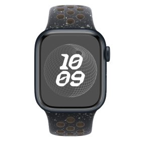  Apple Watch szíj, 38/40/41/42mm(Series 10), Öko - lélegző sport szilikon szíj - éjfekete