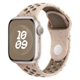   Apple Watch szíj, 38/40/41/42mm(Series 10), Öko - lélegző sport szilikon szíj - bézs