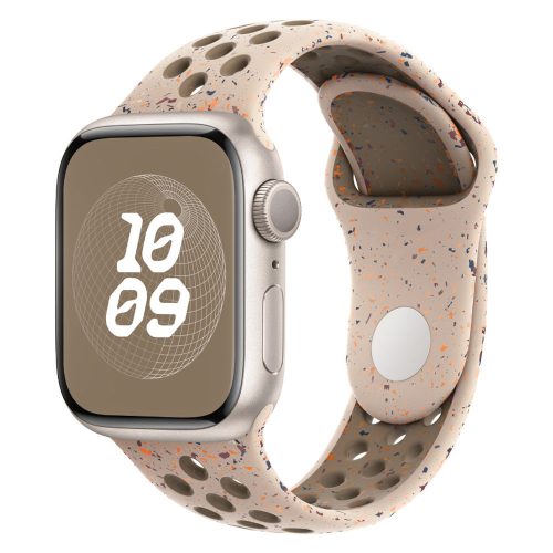 Apple Watch szíj, 42/ 44/ 45/ 49 mm, Öko - lélegző sport szilikon szíj - bézs