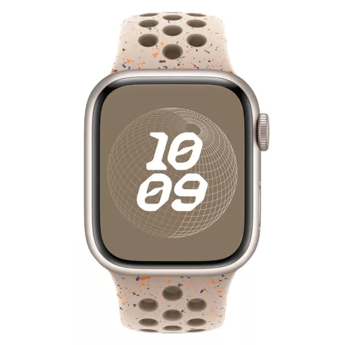 Apple Watch szíj, 42/ 44/ 45/ 46 /49 mm, Öko - lélegző sport szilikon szíj - bézs