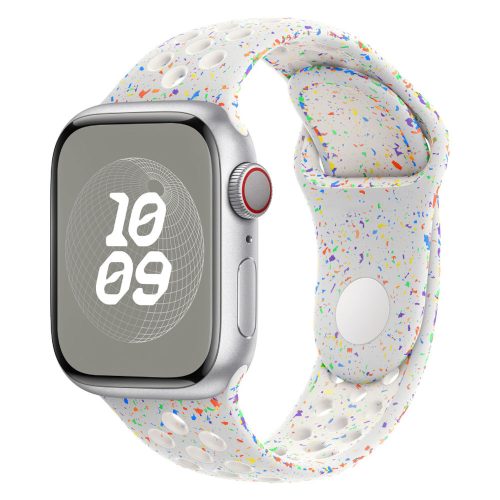 Apple Watch szíj, 42/ 44/ 45/ 46 /49 mm, Öko - lélegző sport szilikon szíj  - fehér
