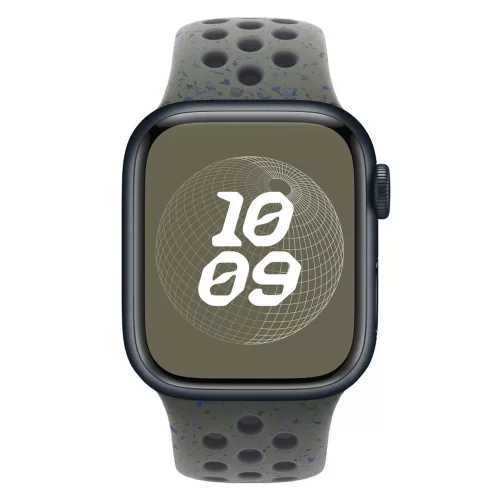 Apple Watch szíj, 42/ 44/ 45/ 46 /49 mm, Öko - lélegző sport szilikon szíj  - chargo khaki