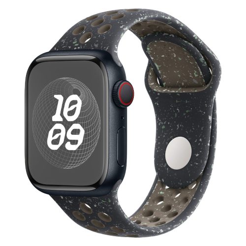 Apple Watch szíj, 42/ 44/ 45/ 49 mm, Öko - lélegző sport szilikon szíj  - éjfekete