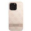 Apple iPhone 13 tok, Guess PU 4G Stripe  rózsaszín 