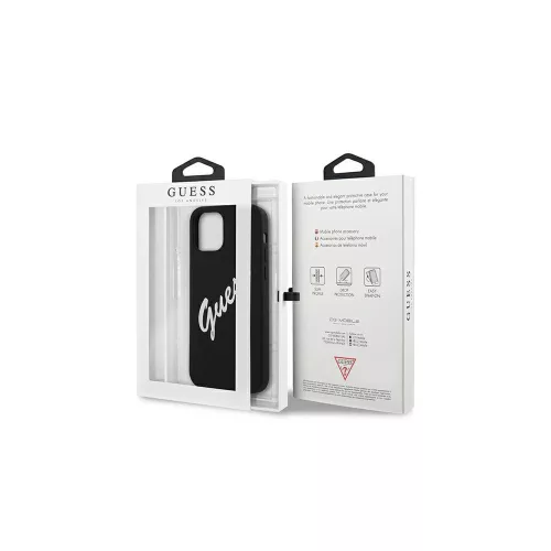 Apple iPhone 12 mini tok, Guess Silicone Vintage  fekete