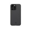 Apple iPhone 14 tok, Pitaka MagEZ Case 3 fekete / szürke Twill 1500D - MagSafe rögzítéssel