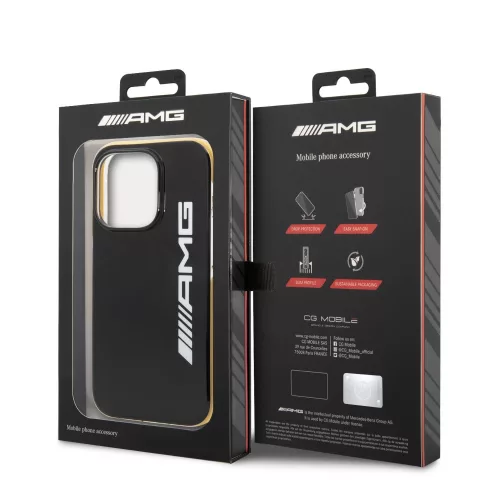 Apple iPhone 14 Pro tok, AMG PC/TPE Vertical Logo fekete