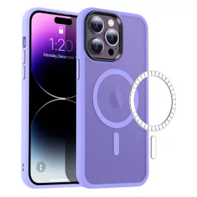   Apple iPhone 14 Pro Max tok, MagSafe-kompatibilis áttetsző matt világoslila