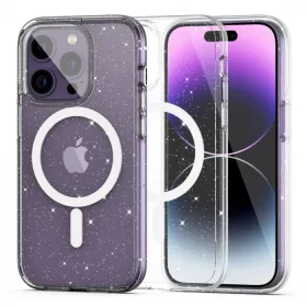   Tech-Protect Flexair Hybrid MagSafe Apple iPhone 13 Pro Max tok, kemény hátlap  - átlátszó/csillámos