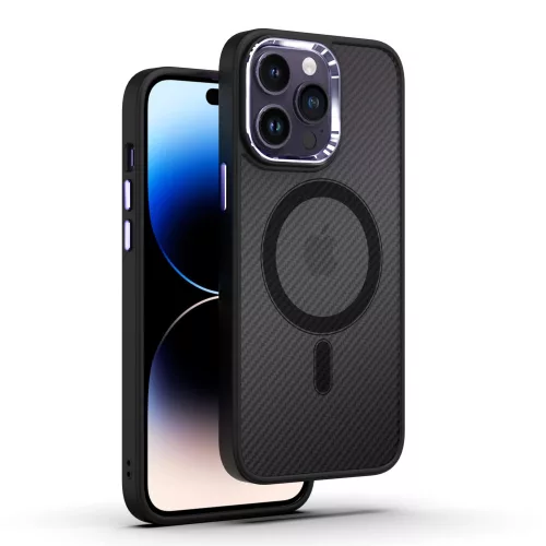 Apple iPhone 13 tok, Magnetic Carbon  fekete-lila (Magsafe kompatibilis)
