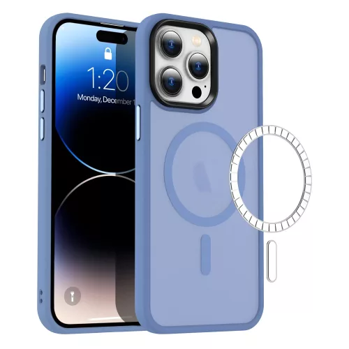 Apple iPhone 12 Pro Max tok, MagSafe-kompatibilis áttetsző matt  égkék 
