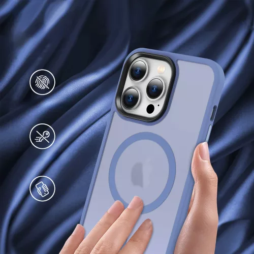 Apple iPhone 12 Pro Max tok, MagSafe-kompatibilis áttetsző matt  égkék 