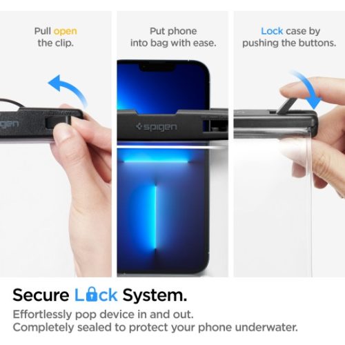 Spigen Aqua Shield A601 univerzális vízálló tok, átlátszó