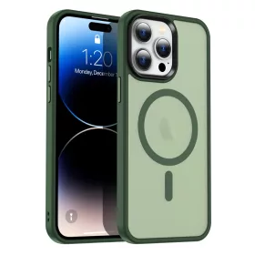   Apple iPhone 13 Pro tok, MagSafe-kompatibilis áttetsző matt  sötétzöld