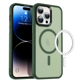   Apple iPhone 13 Pro tok, MagSafe-kompatibilis áttetsző matt  sötétzöld