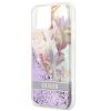 Apple iPhone 13 mini tok, Guess Liquid Glitter Flower csillámos  lila