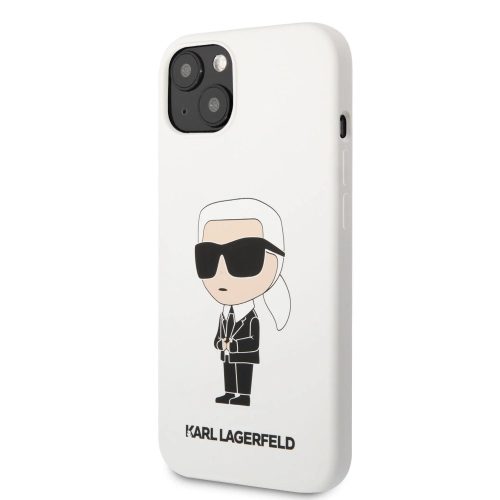 Apple iPhone 13 Pro tok, Karl Lagerfeld Liquid Silicone Ikonik NFT  fehér