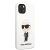 Apple iPhone 13 Pro tok, Karl Lagerfeld Liquid Silicone Ikonik NFT  fehér