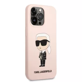  Apple iPhone 13 Pro tok, Karl Lagerfeld Liquid Silicone Ikonik NFT  rózsaszín