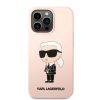 Apple iPhone 13 Pro tok, Karl Lagerfeld Liquid Silicone Ikonik NFT  rózsaszín