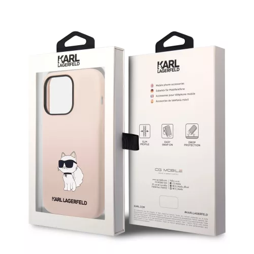 Apple iPhone 13 tok, Karl Lagerfeld Liquid Silicone Choupette NFT  rózsaszín