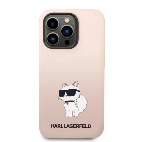 Apple iPhone 13 Pro tok, Karl Lagerfeld Liquid Silicone Choupette NFT  rózsaszín