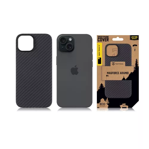 Apple iPhone 15 Pro Max tok,  Tactical MagForce Aramid fekete MagSafe kompatibilis