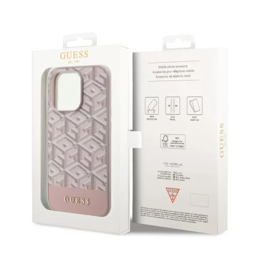 Apple iPhone 13 Pro tok,  Guess G Cube MagSafe kompatibilis rózsaszín