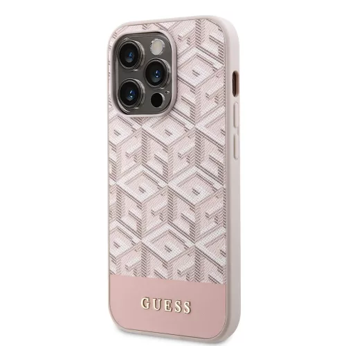 Apple iPhone 14 Pro Max tok, Guess G Cube MagSafe kompatibilis rózsaszín