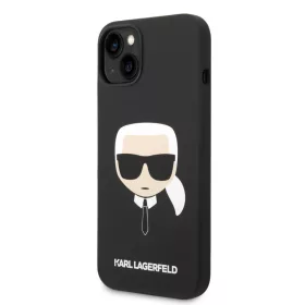   Apple iPhone 14 Pro tok, Karl Lagerfeld Karl Head szilikon - fekete