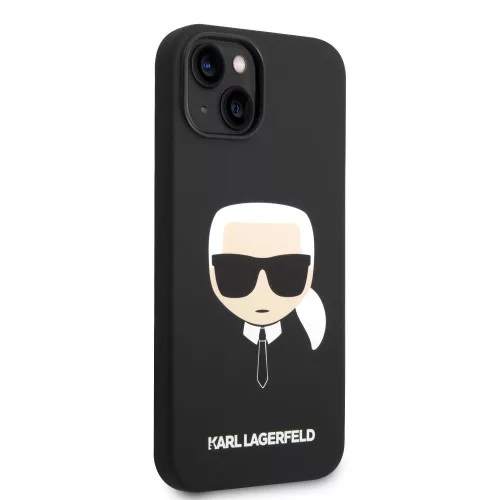 Apple iPhone 14 Pro tok, Karl Lagerfeld Karl Head szilikon - fekete
