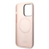 Apple iPhone 14 Pro Max tok, Karl Lagerfeld Liquid Silicone Karl és Choupette MagSafe kompatibilis  rózsaszín