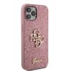 Apple iPhone 12 / 12 Pro tok, Guess Pu Fixed Glitter Big 4G Metal Logo - pink