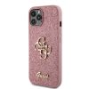 Apple iPhone 12 / 12 Pro tok, Guess Pu Fixed Glitter Big 4G Metal Logo - pink