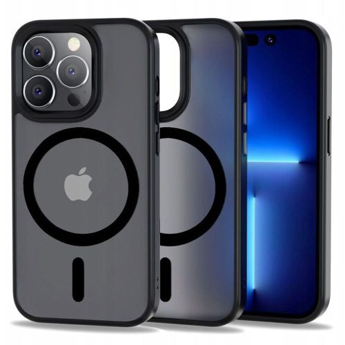 Apple iPhone 14 Tech- Protect MagSafe-kompatibilis áttetsző matt - fekete