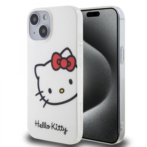 Hello Kitty IML Head Logo Case for Apple iPhone 15  - fehér