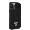 Apple iPhone 12 Pro Max tok, Guess Rhinestones Triangle Metal Logo - fekete