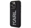 Apple iPhone 15 Pro Max tok, Karl Lagerfeld 3D Rubber Glitter Logo -  fekete