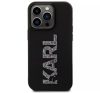 Apple iPhone 15 Pro Max tok, Karl Lagerfeld 3D Rubber Glitter Logo -  fekete