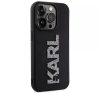 Apple iPhone 15 Pro Max tok, Karl Lagerfeld 3D Rubber Glitter Logo -  fekete