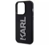Apple iPhone 15 Pro Max tok, Karl Lagerfeld 3D Rubber Glitter Logo -  fekete