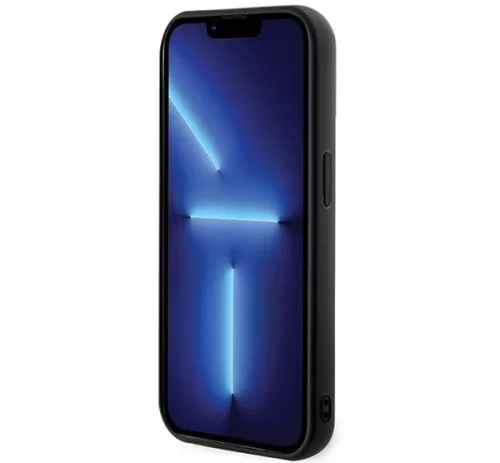 Apple iPhone 15 tok , Karl Lagerfeld 3D Rubber Glitter Logo -  fekete